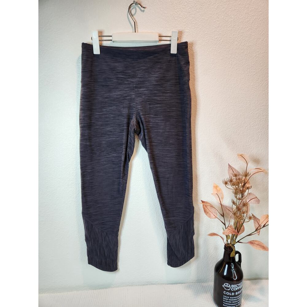 prAna Women’s Gray‎ Yoga Leggings Large High Waist Crop Activewear Stretch